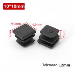 1~100Pcs Square Plastic End Caps Black Tube Pipe Plug Bung Stopper Assorted Sizes 10x10mm-120x120mm for Chair Legs Furniture DIY