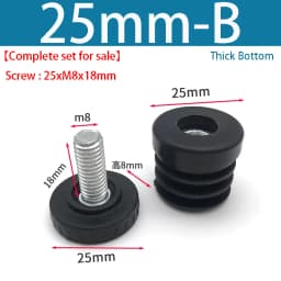 Round/Square Adjustable Foot Mats With Nut Blanking End Cap Pipe Plug Adjustable Screw Foot Pad Furniture Leg Cover End Cap