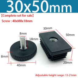 Round/Square Adjustable Foot Mats With Nut Blanking End Cap Pipe Plug Adjustable Screw Foot Pad Furniture Leg Cover End Cap