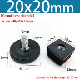Round/Square Adjustable Foot Mats With Nut Blanking End Cap Pipe Plug Adjustable Screw Foot Pad Furniture Leg Cover End Cap
