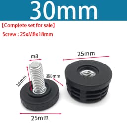 Round/Square Adjustable Foot Mats With Nut Blanking End Cap Pipe Plug Adjustable Screw Foot Pad Furniture Leg Cover End Cap