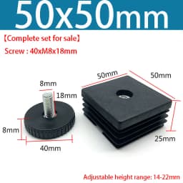 Round/Square Adjustable Foot Mats With Nut Blanking End Cap Pipe Plug Adjustable Screw Foot Pad Furniture Leg Cover End Cap