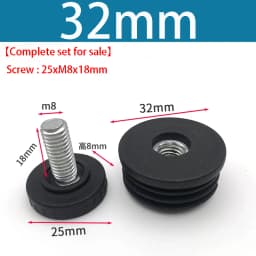 Round/Square Adjustable Foot Mats With Nut Blanking End Cap Pipe Plug Adjustable Screw Foot Pad Furniture Leg Cover End Cap