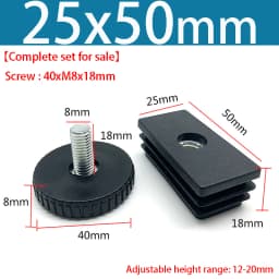 Round/Square Adjustable Foot Mats With Nut Blanking End Cap Pipe Plug Adjustable Screw Foot Pad Furniture Leg Cover End Cap