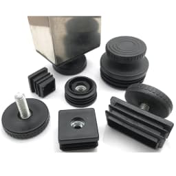 Round/Square Adjustable Foot Mats With Nut Blanking End Cap Pipe Plug Adjustable Screw Foot Pad Furniture Leg Cover End Cap