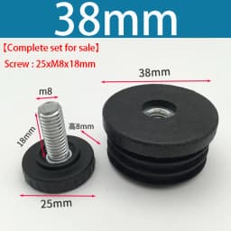 Round/Square Adjustable Foot Mats With Nut Blanking End Cap Pipe Plug Adjustable Screw Foot Pad Furniture Leg Cover End Cap