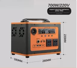 700W 2000W Portable Lithium Power Station 220V DC AC Output LCD Monitor Emergency Power Pack for Camping Home Outdoor Use