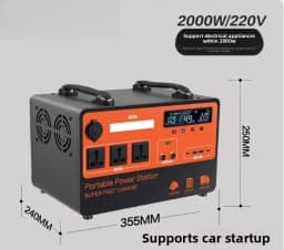 700W 2000W Portable Lithium Power Station 220V DC AC Output LCD Monitor Emergency Power Pack for Camping Home Outdoor Use