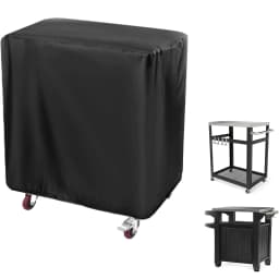 Black Prep Table Cover, Outdoor Bar Table Stainless Steel Table Cover Portable Cooling Cart Cover Patio Storage Cabinet Cover