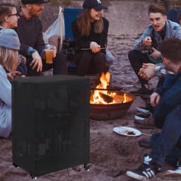 Black Prep Table Cover, Outdoor Bar Table Stainless Steel Table Cover Portable Cooling Cart Cover Patio Storage Cabinet Cover