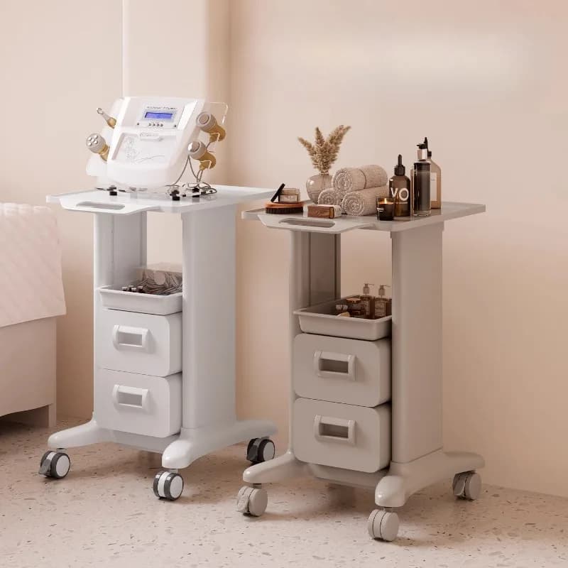 Beauty Salon Rolling Cart Mobile Skincare Instrument Trolley Multi-Tier Tool Organizer Drawer Heavy-Duty Cosmetic Storage Rack