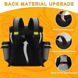 FTGT NEW Food Delivery Backpack with 7 Cup Holders, Expandable Delivery Bag for Hot/Cold Food with Reflective Strip