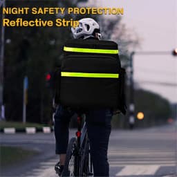 FTGT NEW Food Delivery Backpack with 7 Cup Holders, Expandable Delivery Bag for Hot/Cold Food with Reflective Strip