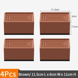4-Pack Furniture Leg Risers – Shock-Absorbing Pads, Table/Chair/Sofa Support Blocks with Anti-Slip Grooves