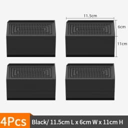 4-Pack Furniture Leg Risers – Shock-Absorbing Pads, Table/Chair/Sofa Support Blocks with Anti-Slip Grooves