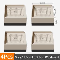 4-Pack Furniture Leg Risers – Shock-Absorbing Pads, Table/Chair/Sofa Support Blocks with Anti-Slip Grooves