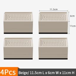 4-Pack Furniture Leg Risers – Shock-Absorbing Pads, Table/Chair/Sofa Support Blocks with Anti-Slip Grooves