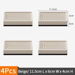 4-Pack Furniture Leg Risers – Shock-Absorbing Pads, Table/Chair/Sofa Support Blocks with Anti-Slip Grooves