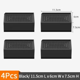 4-Pack Furniture Leg Risers – Shock-Absorbing Pads, Table/Chair/Sofa Support Blocks with Anti-Slip Grooves