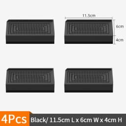 4-Pack Furniture Leg Risers – Shock-Absorbing Pads, Table/Chair/Sofa Support Blocks with Anti-Slip Grooves