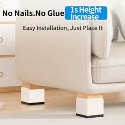 4-Pack Furniture Leg Risers – Shock-Absorbing Pads, Table/Chair/Sofa Support Blocks with Anti-Slip Grooves