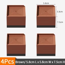4-Pack Furniture Leg Risers – Shock-Absorbing Pads, Table/Chair/Sofa Support Blocks with Anti-Slip Grooves