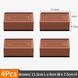 4-Pack Furniture Leg Risers – Shock-Absorbing Pads, Table/Chair/Sofa Support Blocks with Anti-Slip Grooves