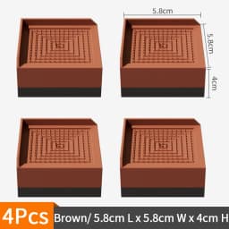 4-Pack Furniture Leg Risers – Shock-Absorbing Pads, Table/Chair/Sofa Support Blocks with Anti-Slip Grooves