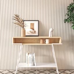 Modern entry table simple light luxury metal welding cabinet by the door long strips are several against the wall iron shelves