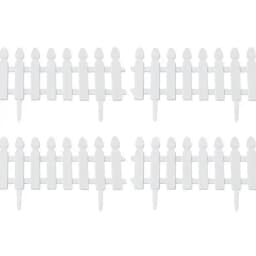 Plastic Picket Garden Fence Path Border, Set of 4