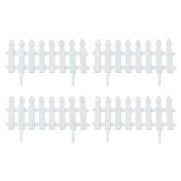 Plastic Picket Garden Fence Path Border, Set of 4