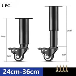 1Pcs 14-16/18-24cm Adjustable Furniture Feet High Quality Universal Caster Wheel for Furniture Swivel Caster Silent Portability