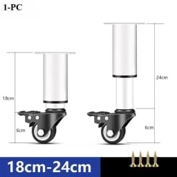 1Pcs 14-16/18-24cm Adjustable Furniture Feet High Quality Universal Caster Wheel for Furniture Swivel Caster Silent Portability