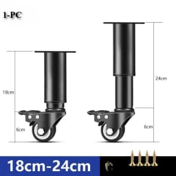 1Pcs 14-16/18-24cm Adjustable Furniture Feet High Quality Universal Caster Wheel for Furniture Swivel Caster Silent Portability