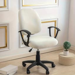 2pcs Velvet Office Chair Cover Elastic Dust-proof Gaming Chair Slipcover Solid Color Computer Chairs Seat Cover Decor for Home