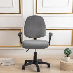 2pcs Velvet Office Chair Cover Elastic Dust-proof Gaming Chair Slipcover Solid Color Computer Chairs Seat Cover Decor for Home