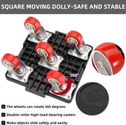 5-Wheel Heavy Furniture Mover Dolly Set with Lifter 360° Rotation Furniture Dollies Heavy Stuff Moving Tool Set