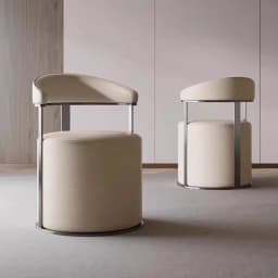 ‌Modern Velvet Ottoman Stool,Faux Leather Backrest Chair,Padded Vanity Seat with Cushion,Stylish Accent Furniture for LivingRoom