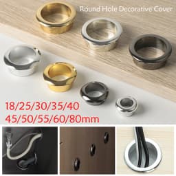 18-80mm Table Cable Outlet Grommet Round Plug Cover For PC Desk Wire Holder Cabinet Vent Hole Decorative Furniture Hardware