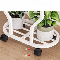 Staircase Multi-Level Indoor/Outdoor Mobile Iron Flower Pot Rack with Wheels