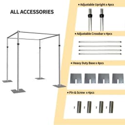 Aluminum Pipe Bracket Adjustable Square Curtain Frame Telescopic Decorative Arch Door Wedding Valance Rack