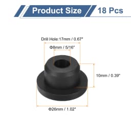 4/6/10/12/18Pcs Rubber Grommets 7-10mm ID Top Hat Grommet Black Silicone Rubber Hole Plug Gasket for Wiring, Automotive