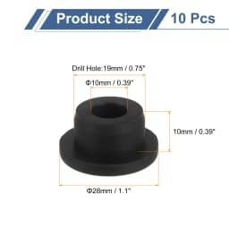 4/6/10/12/18Pcs Rubber Grommets 7-10mm ID Top Hat Grommet Black Silicone Rubber Hole Plug Gasket for Wiring, Automotive