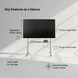 Multifunctional Stainless Steel TV Stand Fits 32-75 Inches with Storage Living Room Game Room Movie Office Flexible Convenient