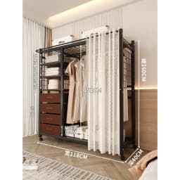 Clothes Rack White Hanger Gold Clothing Rack with Shelves for Boutiques Garment Rack for Hanging Clothes Large Wardrobe Closet