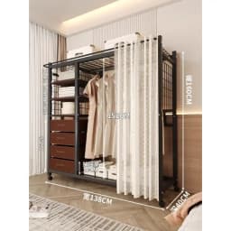 Clothes Rack White Hanger Gold Clothing Rack with Shelves for Boutiques Garment Rack for Hanging Clothes Large Wardrobe Closet