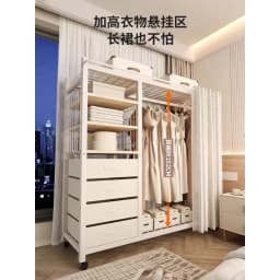 Clothes Rack White Hanger Gold Clothing Rack with Shelves for Boutiques Garment Rack for Hanging Clothes Large Wardrobe Closet