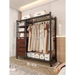 Clothes Rack White Hanger Gold Clothing Rack with Shelves for Boutiques Garment Rack for Hanging Clothes Large Wardrobe Closet