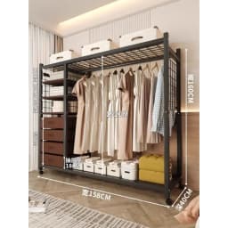 Clothes Rack White Hanger Gold Clothing Rack with Shelves for Boutiques Garment Rack for Hanging Clothes Large Wardrobe Closet