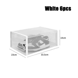 3/6/12pcs Shoe Storage Boxes Clear Stackable Shoe Boxes Storage Organizers Magnetic Door Fit Size Plastic Sneaker Containers